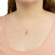 Beginnings Iris Petal Drop Pendant - Silver/Blue