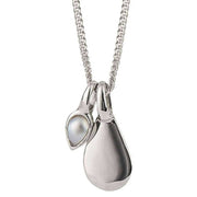 Beginnings June Semi-Precious Birthstone Necklace - Silver/Pearl