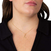 Beginnings L Initial Pendant - Gold