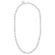 Beginnings Long Link Chain Tag Necklace - Silver