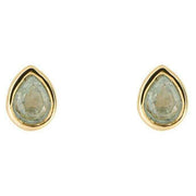 Beginnings March Semi-Precious Birthstone Earrings - Gold/Blue