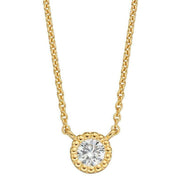 Beginnings Millegrain Edge Gemstone Necklace - Gold