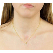 Beginnings Millegrain Edge Gemstone Necklace - Gold