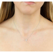 Beginnings Millegrain Edge Gemstone Necklace - Silver