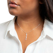 Beginnings Mixed Shapes Long Pendant - Silver