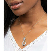 Beginnings Molten Oval Doorknocker Drop Pendant - Silver