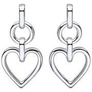 Beginnings Open Heart Drop Earrings - Silver