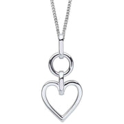 Beginnings Open Heart Drop Pendant - Silver