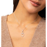 Beginnings Open Heart Drop Pendant - Silver