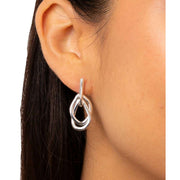 Beginnings Organic Interlinking Drop Earrings - Silver