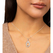 Beginnings Organic Interlinking Drop Pendant - Silver