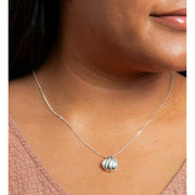 Beginnings Organic Wave Teardrop Slider Pendant - Silver