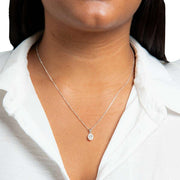 Beginnings Oval Halo Pendant - Silver