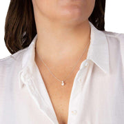 Beginnings Pave Pearl Pendant - Silver/White