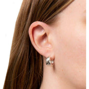 Beginnings Plain Chunky Rope Hoop Earrings - Silver