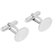 Beginnings Plain Oval Cufflinks - Silver