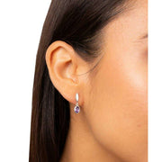 Beginnings Purple Amethyst Drop Earrings - Silver/Purple