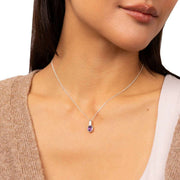 Beginnings Purple Amethyst Pendant - Silver/Purple