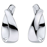 Beginnings Ribbon Twist Hoop Earrings - Silver