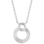 Beginnings Ridged Double Open Circle Necklace - Silver