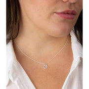 Beginnings Ridged Double Open Circle Necklace - Silver