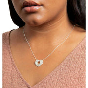 Beginnings Ridged Heart Slider Pendant - Silver