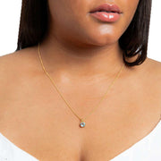 Beginnings Round Semi Precious Pendant - Gold/Blue