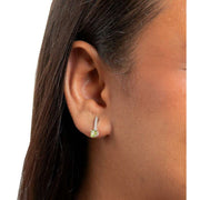 Beginnings Round Semi Precious Stud Earrings - Silver/Green