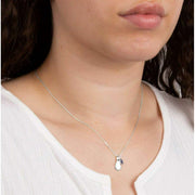 Beginnings September Semi-Precious Birthstone Necklace - Silver/Blue