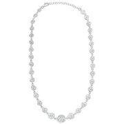 Beginnings Spray Textured Discs Necklace - Silver