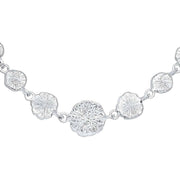 Beginnings Spray Textured Discs Necklace - Silver