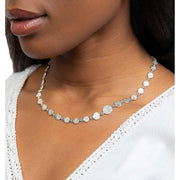 Beginnings Spray Textured Discs Necklace - Silver