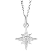 Beginnings Star Gemstone Pendant Charm - Silver