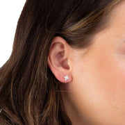 Beginnings Starburst Gemstone Stud Earrings - Silver