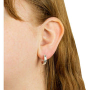 Beginnings Starry Night Gemstone Hoop Earrings - Silver