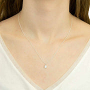 Beginnings Teardrop Gemstone Necklace - Silver