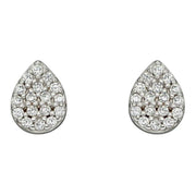 Beginnings Teardrop Gemstone Stud Earrings - Silver