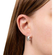 Beginnings Textured Ridges Hoop Earrings - Silver