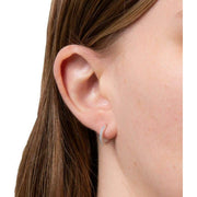 Beginnings Thin Hoop Earrings - Silver/Blue