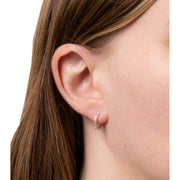 Beginnings Thin Hoop Earrings - Silver/Pink