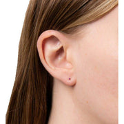 Beginnings Tiny Stud Earrings - Silver/Pink