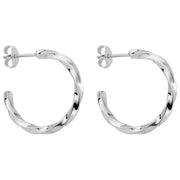 Beginnings Twisted 3/4 Hoop Earrings - Silver