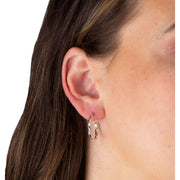 Beginnings Twisted 3/4 Hoop Earrings - Silver