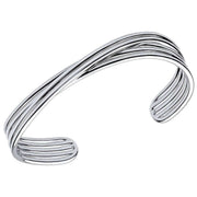Beginnings Twisted Ridge Cuff Bangle - Silver