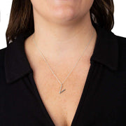 Beginnings V Initial Pendant - Silver