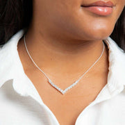 Beginnings V Shape Statement Necklace - Silver