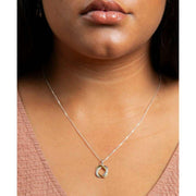 Beginnings Woven Circle Pendant - Silver/Gold