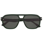 Botaniq Rectangular Double Bridge Sunglasses - Green