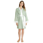 Bown of London Hestia Lightweight Short Dressing Gown - Green