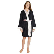 Bown of London Persephone Lightweight Short Dressing Gown - Black